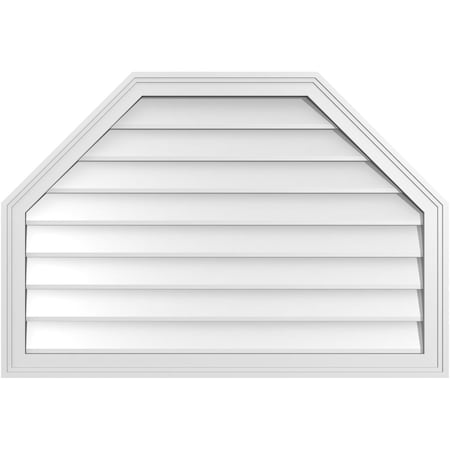 Ekena Millwork Octagonal Top Surface Mount PVC Gable Vent w/ 2"W x 1-1/2"P Brickmould Frame, 38"W x 26"H GVPOT38X2602SN